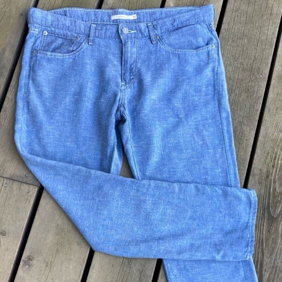 Rare LEVI’S Linen Jeans Relax Fit Boyfriend Blue Lightweight Size 30 - Picture 15 of 16